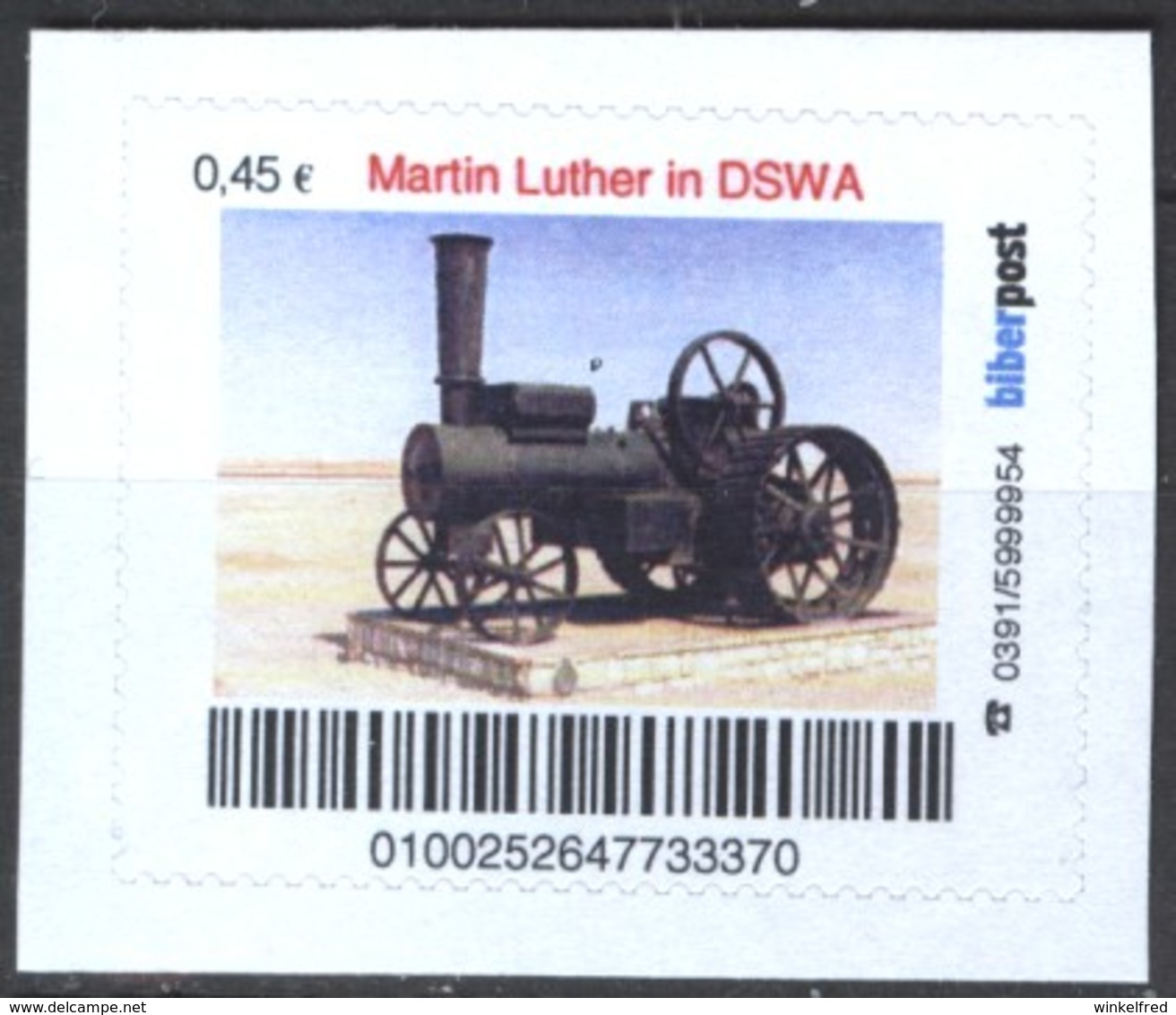 Biber Post Martin Luther In DSWA (Lokomobile) (45)  G438 - Privatpost