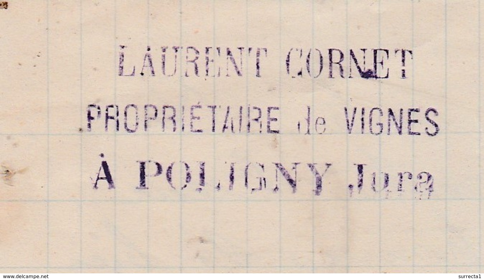 Courrier 1883 / Laurent CORNET / Propriétaire De Vignes / 39 Poligny Jura - Autres & Non Classés