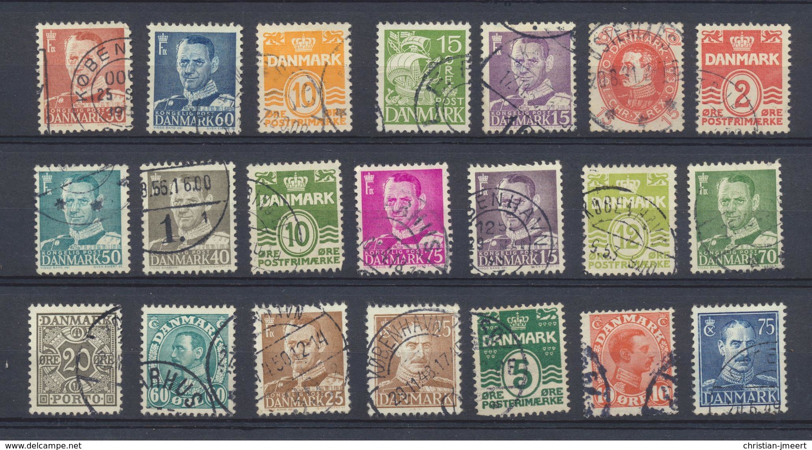 vente d'une collection du Danemark -Denmark -  lot de 289 timbres oblitérés -pour recherches