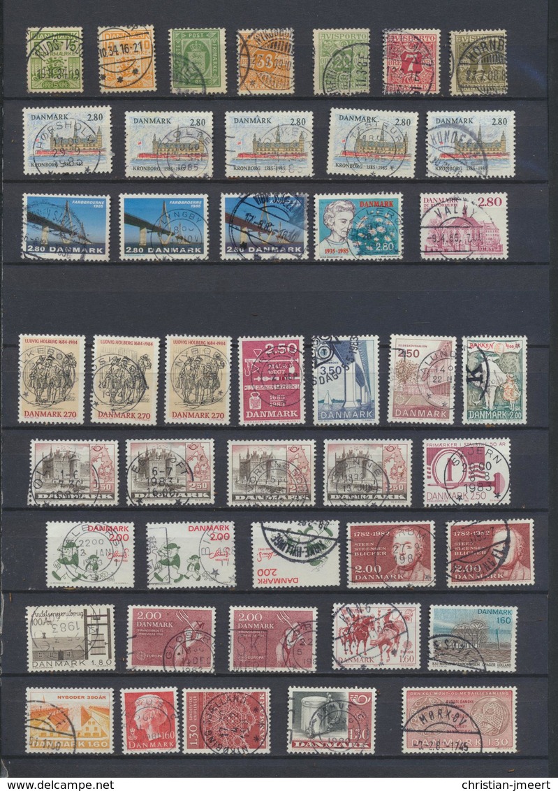 vente d'une collection du Danemark -Denmark -  lot de 289 timbres oblitérés -pour recherches