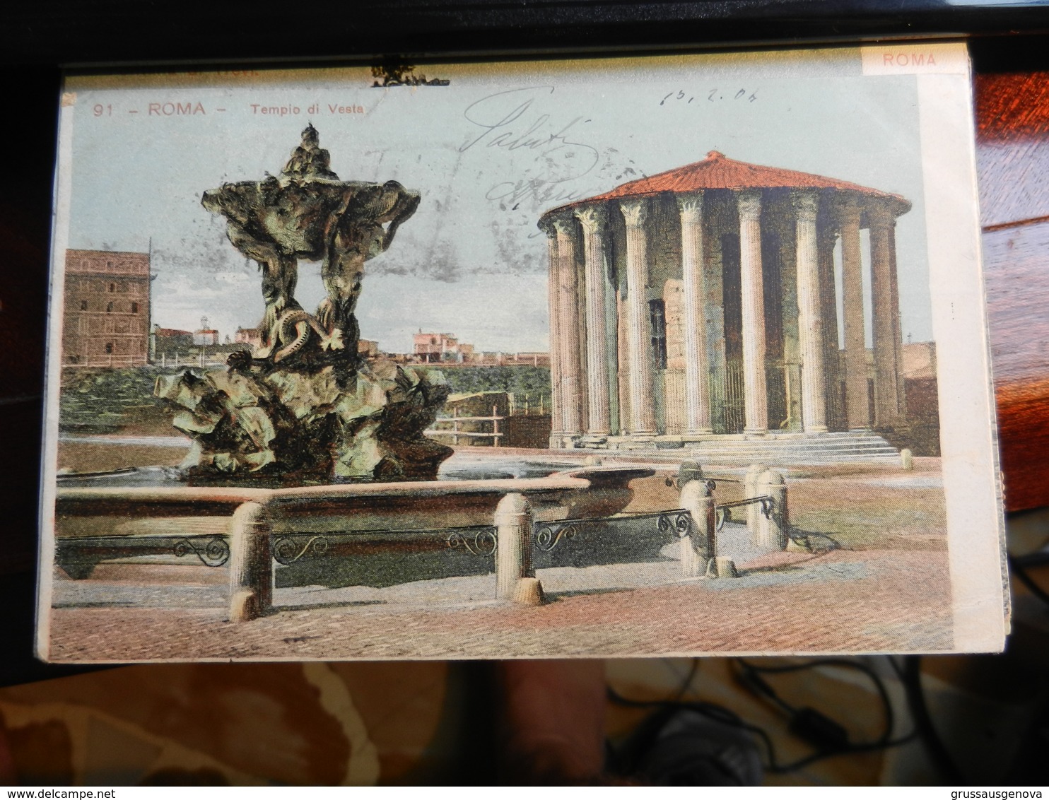 18125) ROMA TEMPIO DI VESTA VIAGGIATA 1904 BEL TIMBRO BANDIERA - Altri & Non Classificati