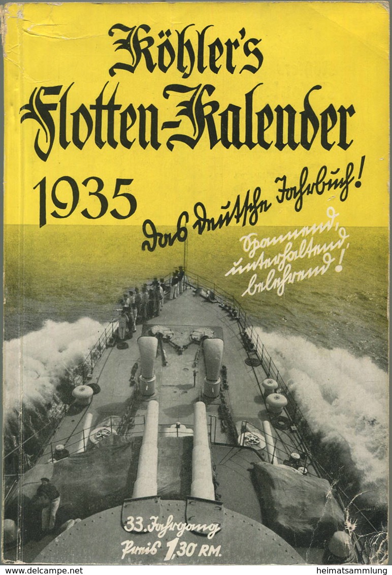 Köhlers Flotten-Kalender 1935 - 280 Seiten Mit Vielen Abbildungen - Ein Gemälde Von Professor Raoul Frank - Grossformat : 1921-40