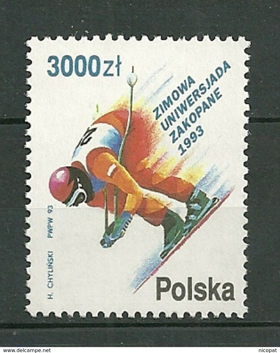 POLAND MNH ** 3226 Ski Skieur En Descente Universiades D'hiver à Zakopane - Neufs