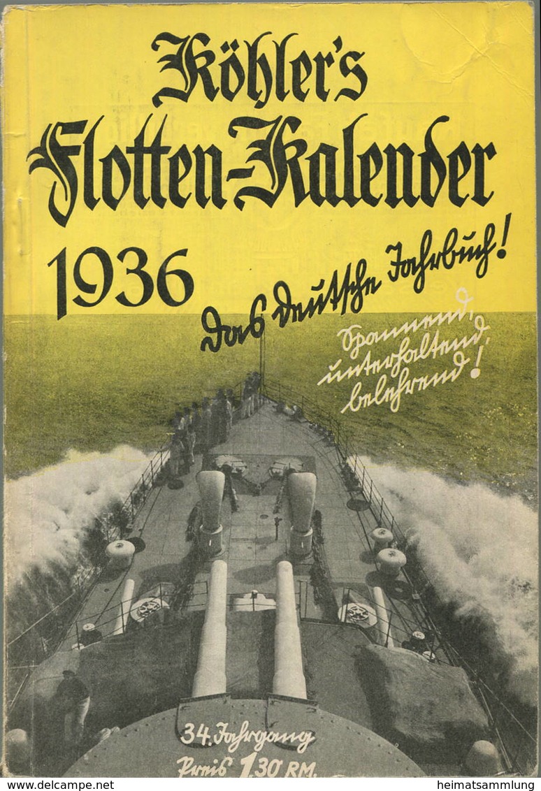 Köhlers Flotten-Kalender 1936 - 288 Seiten Mit Vielen Abbildungen - Grossformat : 1921-40