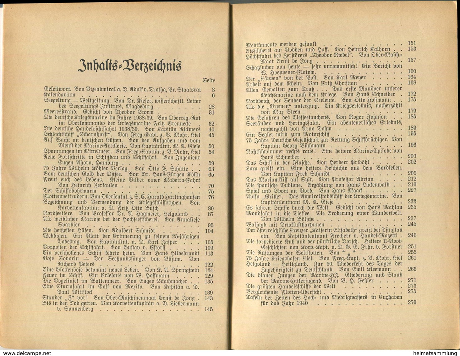 Köhlers Flotten-Kalender 1940 - 296 Seiten Mit Vielen Abbildungen - Ein Aquarell Von Marinemaler Georg Demetriades - Gel - Grossformat : 1921-40