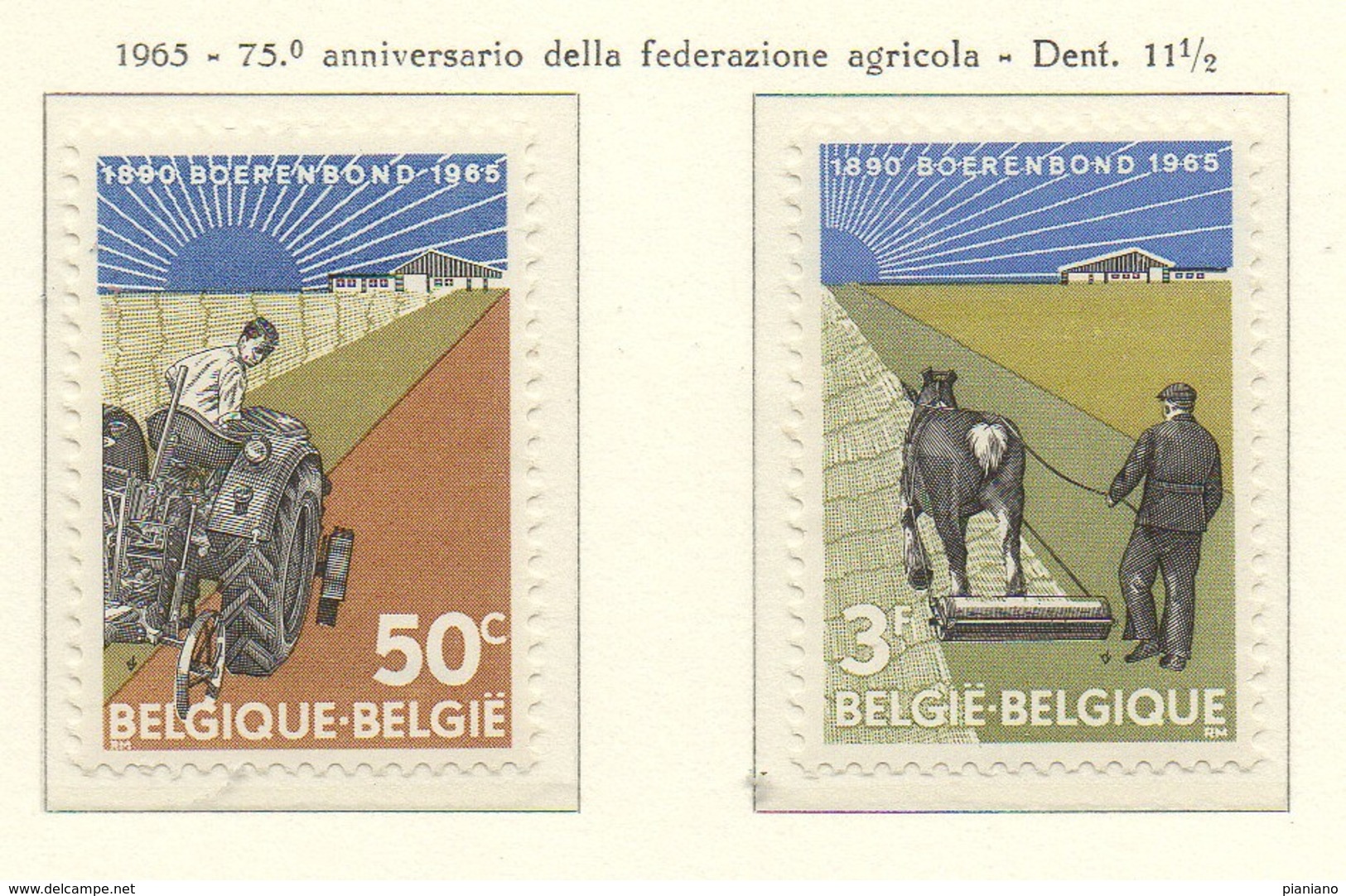 PIA  - BELGIO  - 1965  : 75° Anniversario Della Federazione Agricola -  (Yv 1340-41) - Neufs