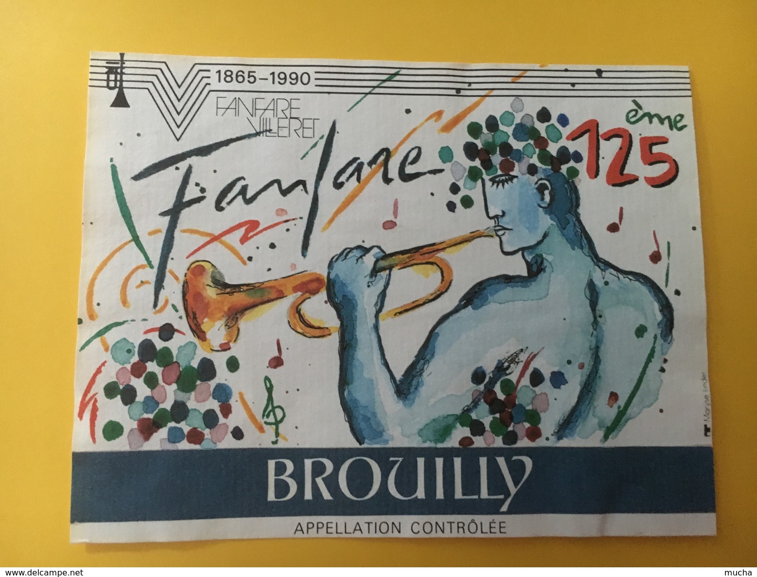 8751 - Fanfare Villeret 1865 - 1990 125e  Suisse Brouilly Aujoux 1989 - Musique