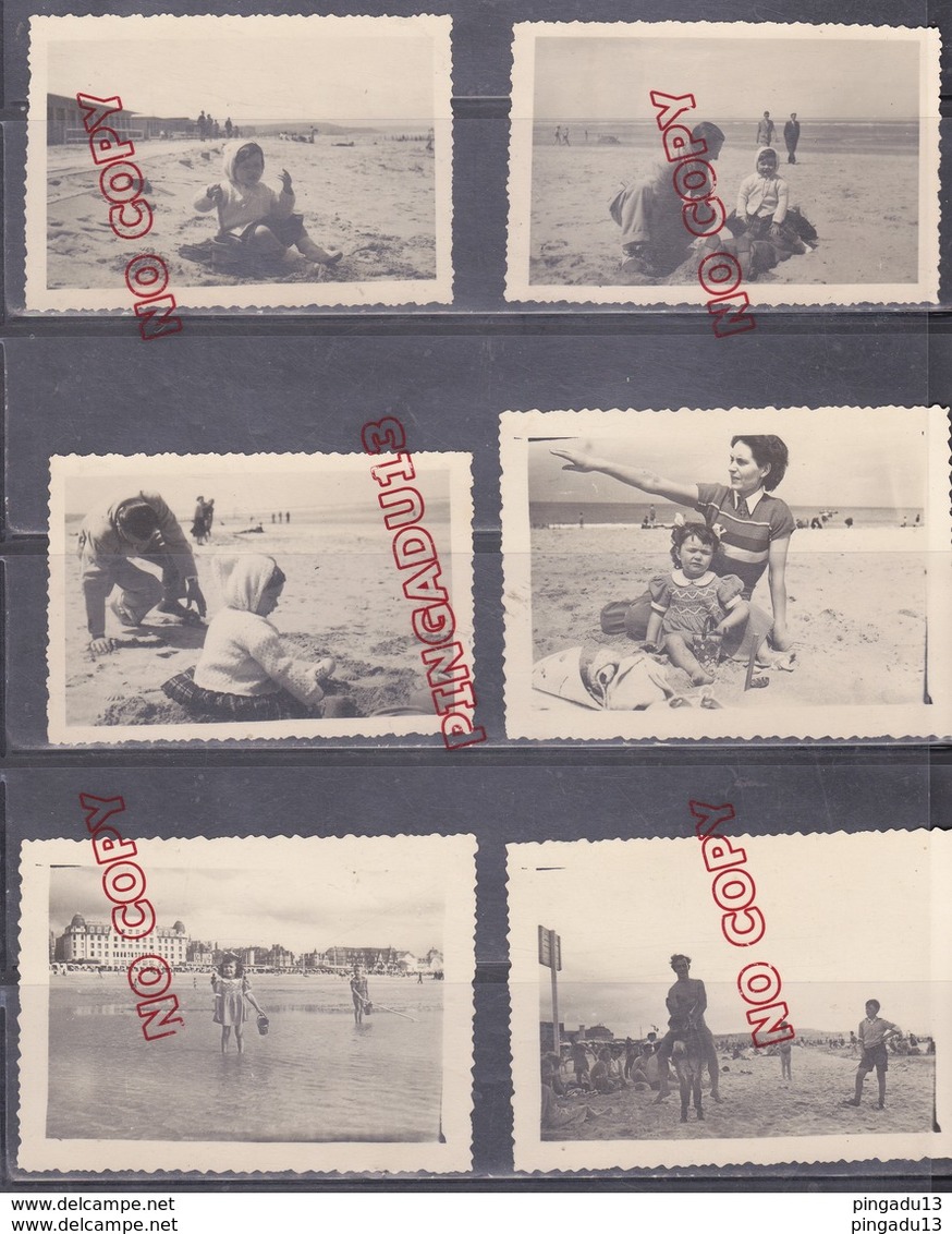 Au Plus Rapide Juin 1950 Deauville Mer Plage Enfant âne Animation Ensemble 16 Photos - Places