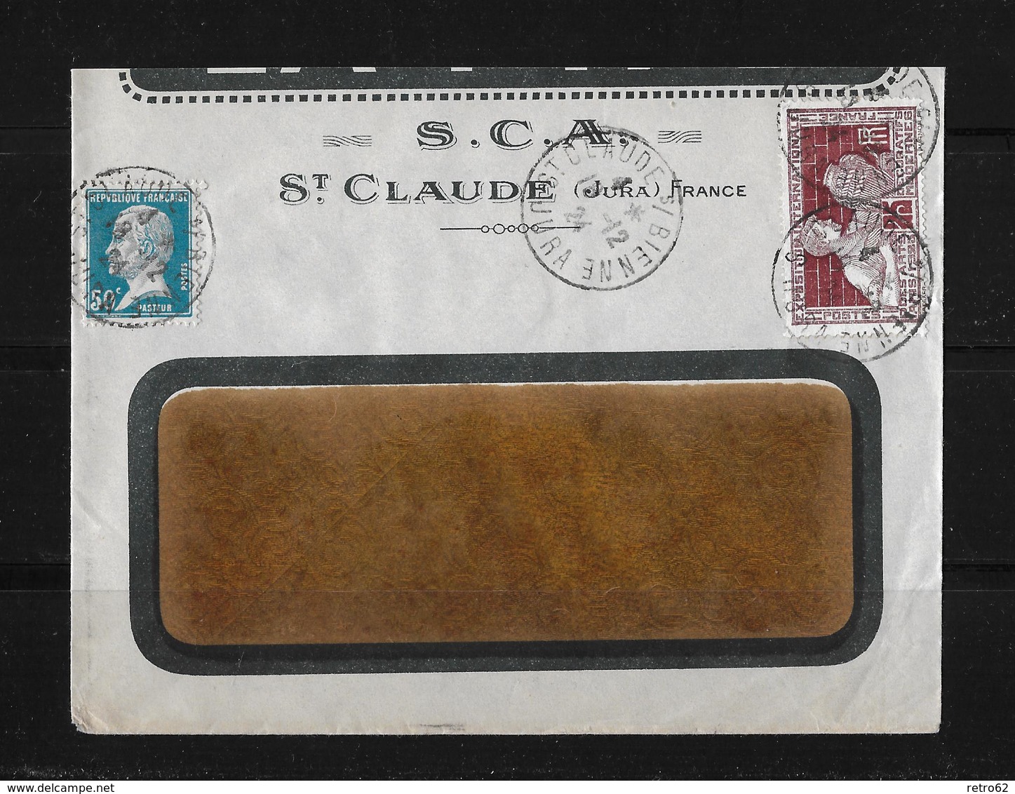 1924 St.Claude (Jura) → Lettre S.C.A. Avec Vignette - Briefe U. Dokumente