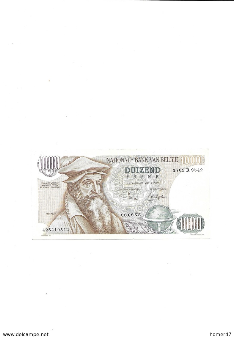 1000 Fr - Mercator - 08.08.75 - 1000 Francs