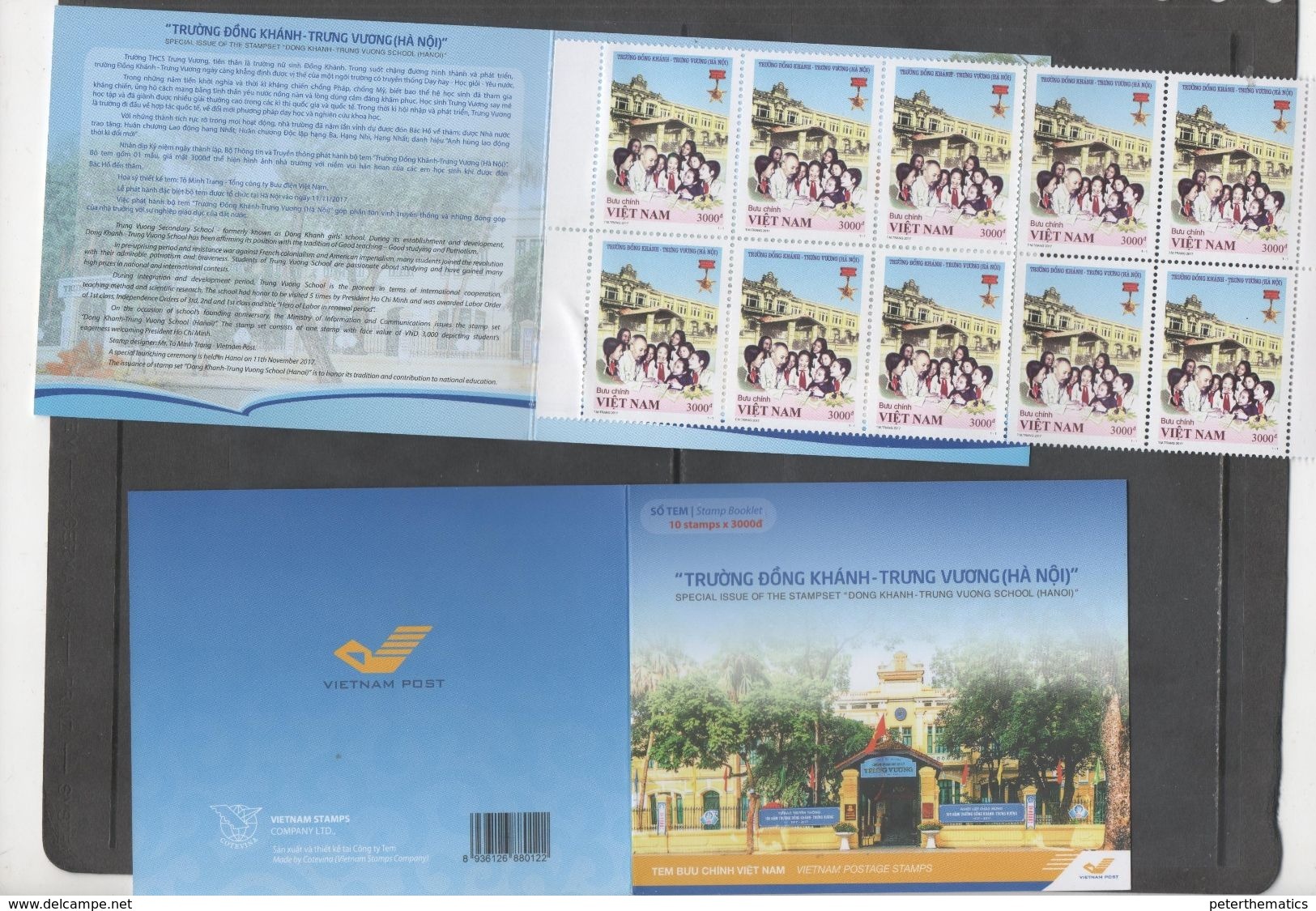 VIETNAM , 2017, MNH,EDUCATION, DONG KHANH TRUNG VUONG HA NOI SCHOOL,  BOOKLET OF 10 STAMPS - Unclassified