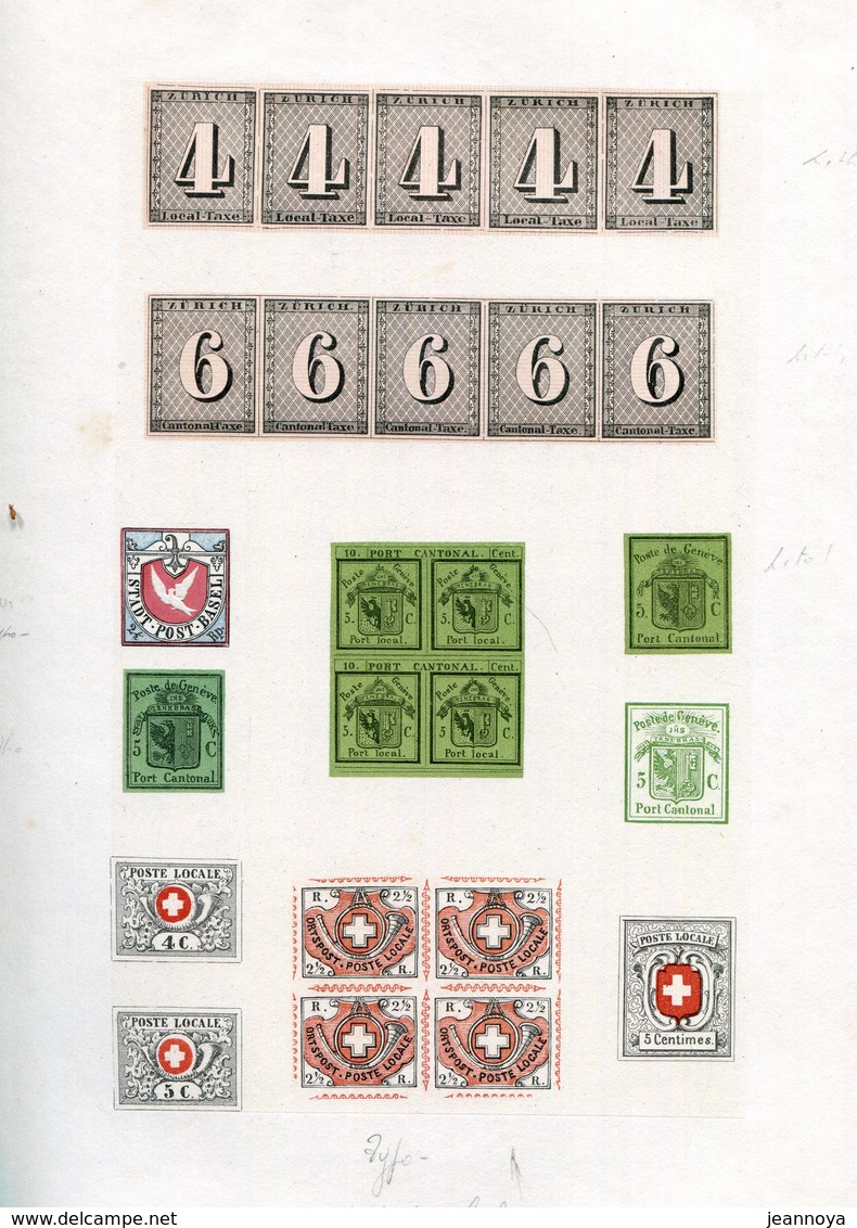 MIRABAUB P. & REUTERSKIOLD A. DE - TIMBRES POSTE SUISSES 1843 / 1862 - EDIT 1898 DE 272 PAGES - COMPLET LUXE & TRES RARE