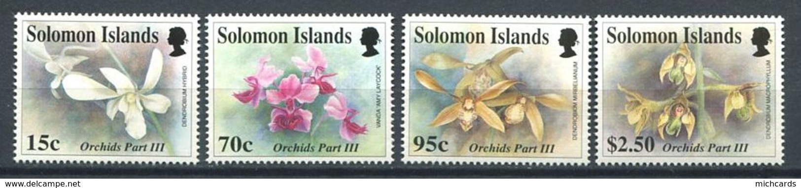 237 SALOMON 1992 - Yvert 782/85 - Fleur Orchidee - Neuf **(MNH) Sans Trace De Charniere - Salomon (Iles 1978-...)
