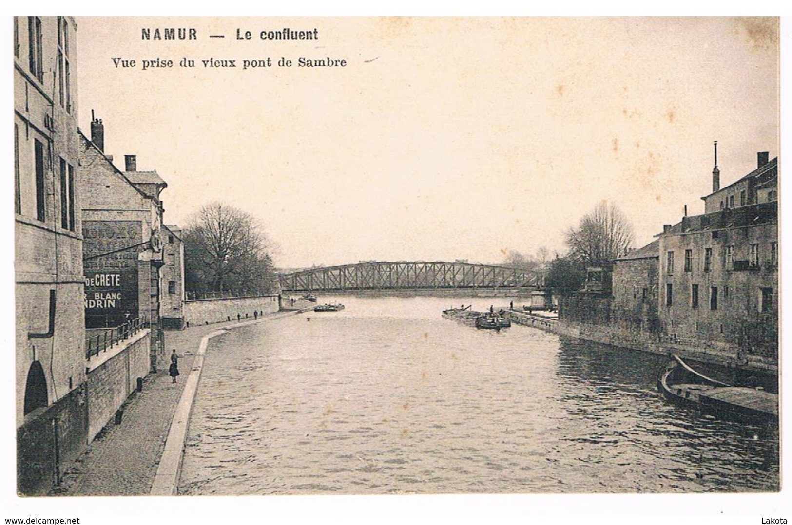 CPA : NAMUR La Passerelle Vicinale , Vue Vers Le Confluent Prise Du Vieux Pont De Sambre - Namur