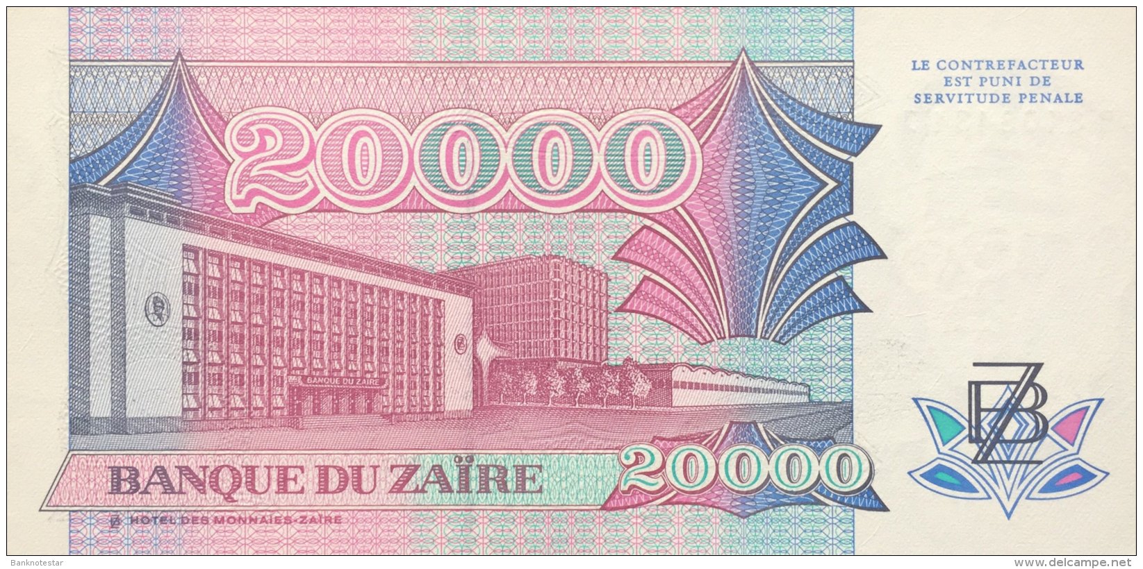 Zaire 20.000 Zaires, P-39a (1.7.91) - UNC - Zaïre