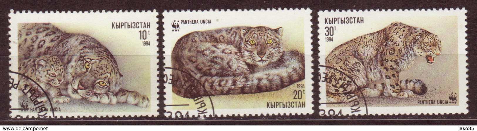 KIRGUIZISTAN - YT N° 28 / 30 - Oblitérés - WWF Panthères - Used Stamps