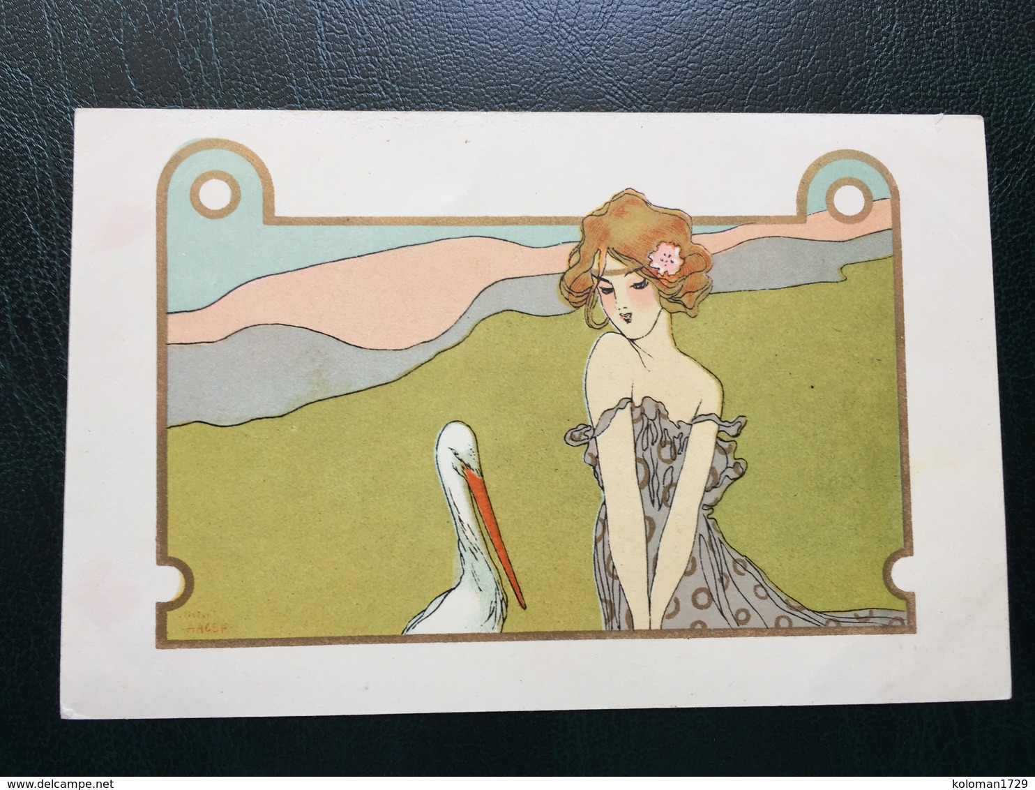 Art Nouveau - Raphael Kirchner Sign. Nini Hager - Girls With Animals - Rif. L.1 - 4 - Kirchner, Raphael