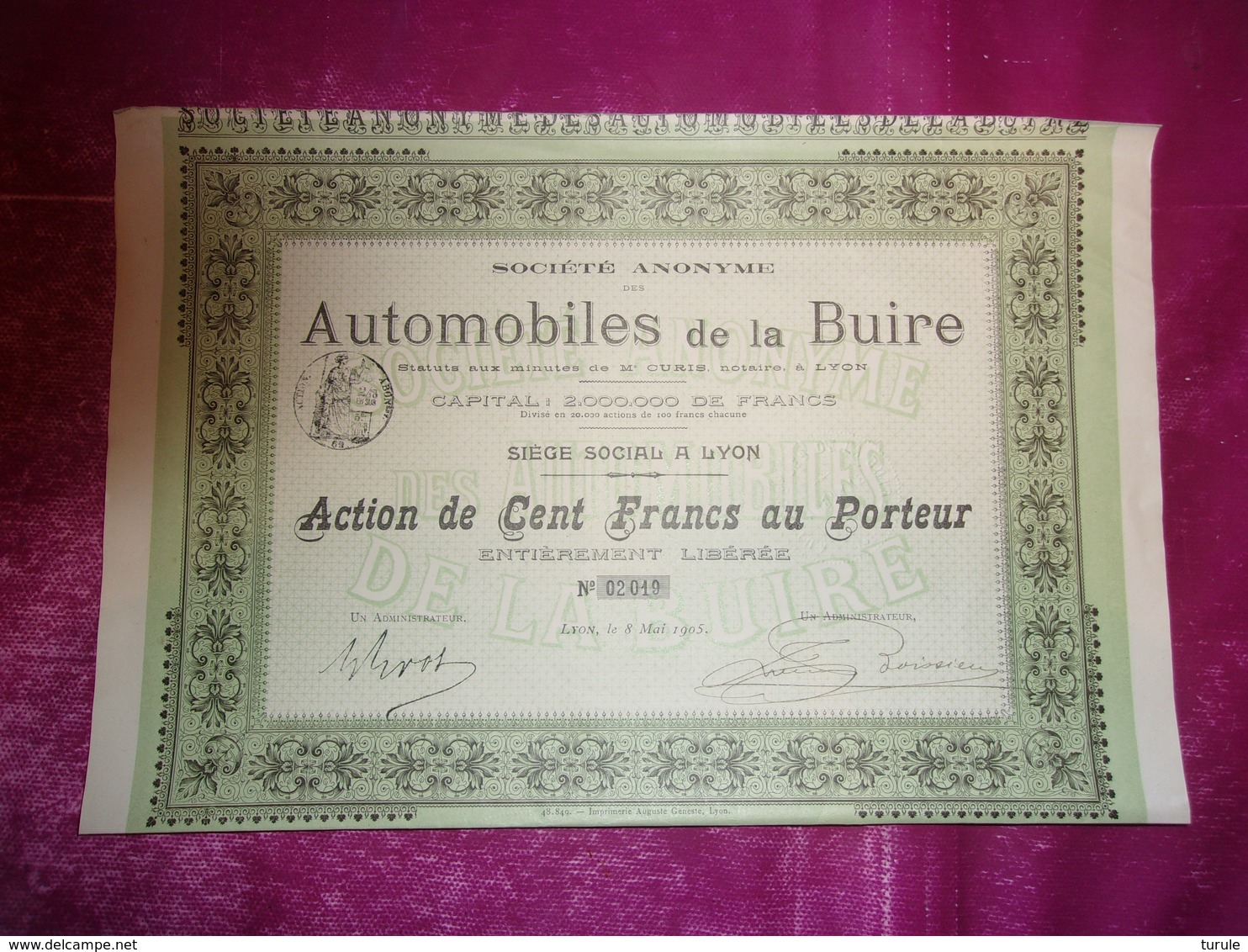 AUTOMOBILES DE LA BUIRE (1905) Lyon - Autres & Non Classés