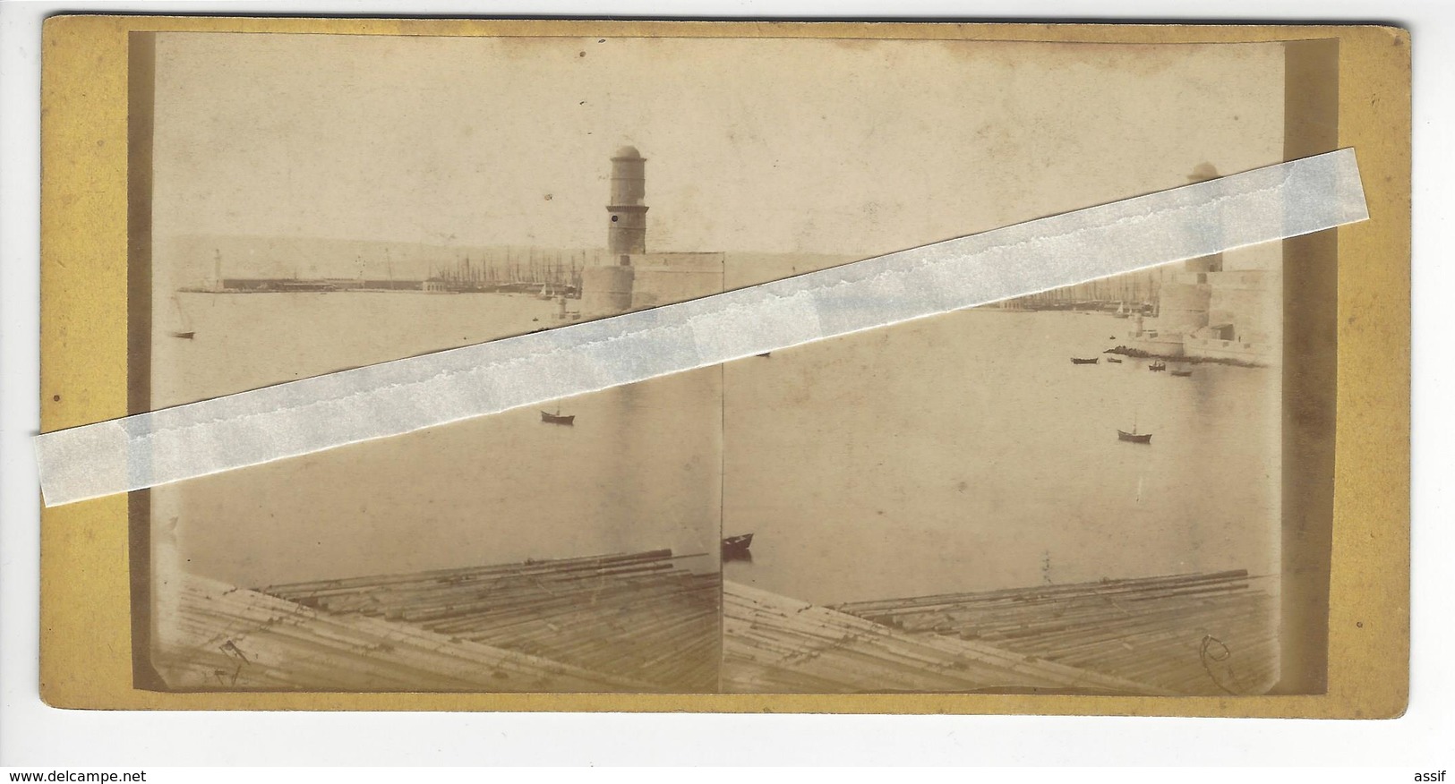 PHOTO STEREO CIRCA 1860 MARSEILLE  Tour Saint - Jean  /FREE SHIPPING REGISTERED - Photos Stéréoscopiques