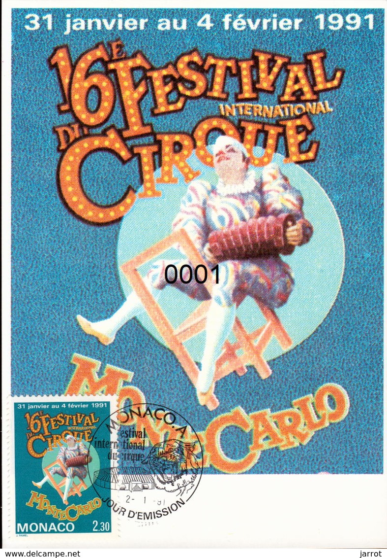 1753 Festival Du Cirque 02/01/1991 - Cartas Máxima