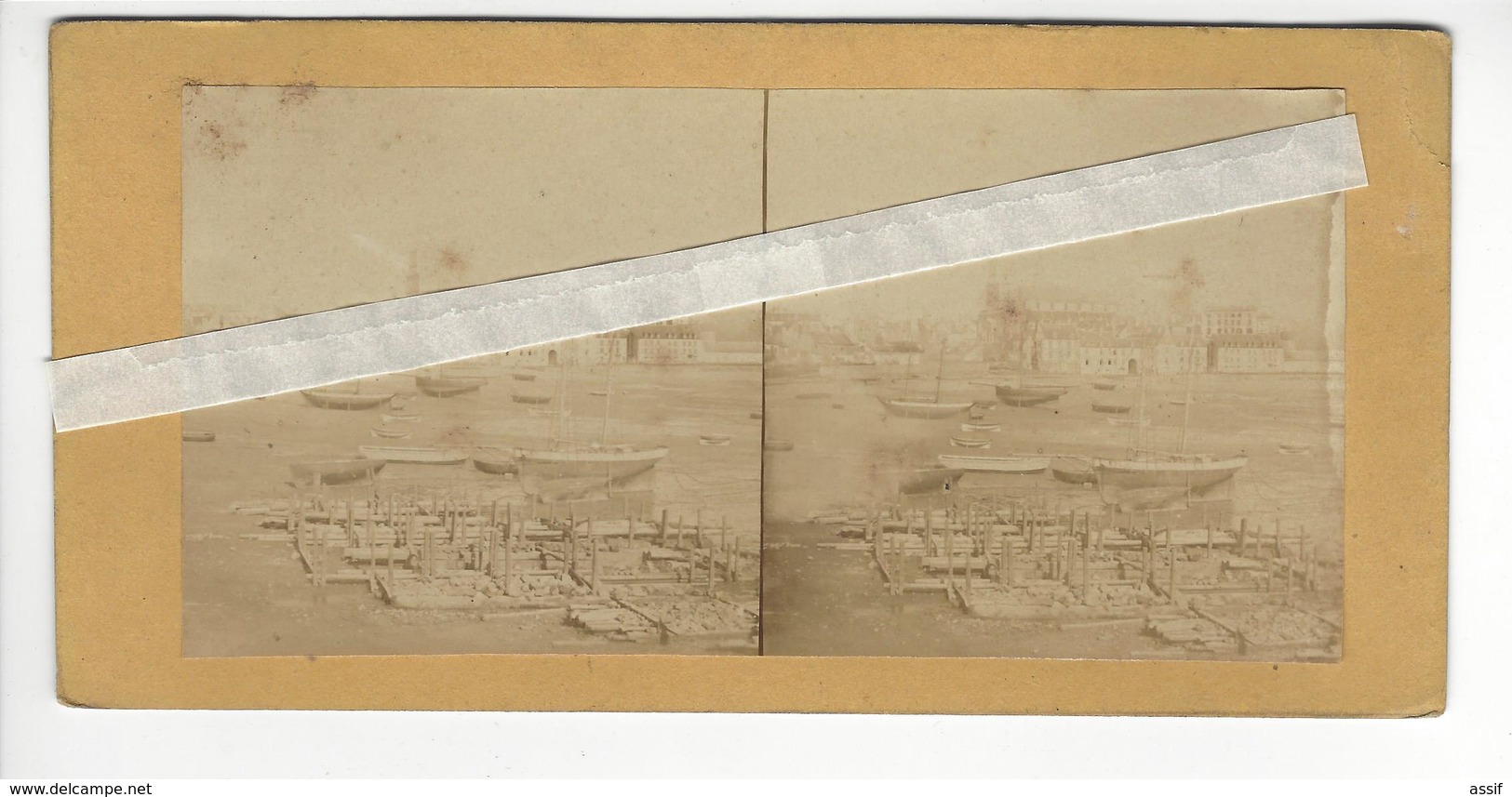 PHOTO STEREO CIRCA 1860  Marseille  ?  /FREE SHIPPING REGISTERED - Stereoscopio