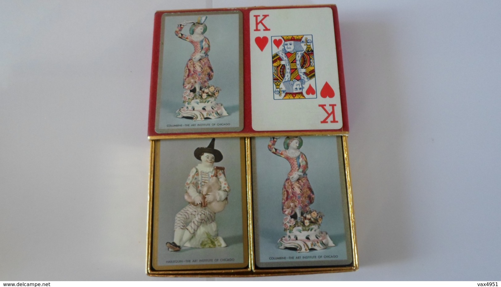 2 JEUX DE CARTES A JOUER  DANS COFFRETS  COLUMBINE  +HARLEQUIN  *****  RARE      A  SAISIR   ****** - 54 Cartes