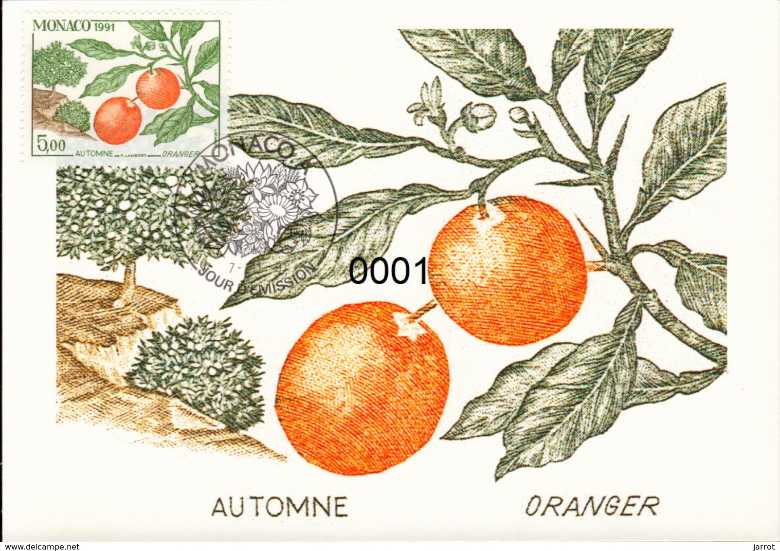 1790 à 1793 4 Saisons De L'oranger 7/11/1991 - Maximum Cards