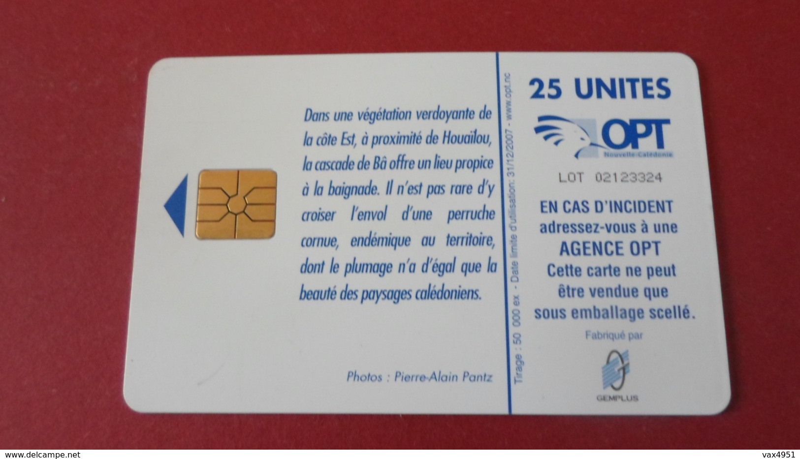 TELECARTE NOUVELLE CALEDONIE   25 UT 50000 EX  *****         A  SAISIR   ****** - Nouvelle-Calédonie