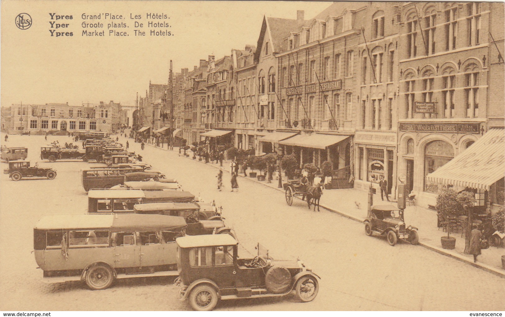 °°°   YPRES / LES HOTELS / VIEILLE VOITURE VIEUX  BUS CAR  °°°       ////   REF AOUT 18 / N° 7098 - Autres & Non Classés