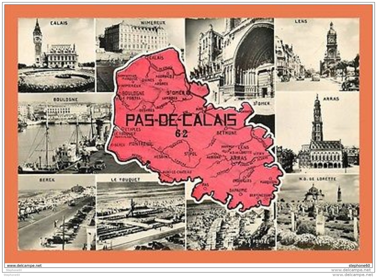 A624 / 539  62 - PAS DE CALAIS Carte Géographique Multivues - Autres & Non Classés