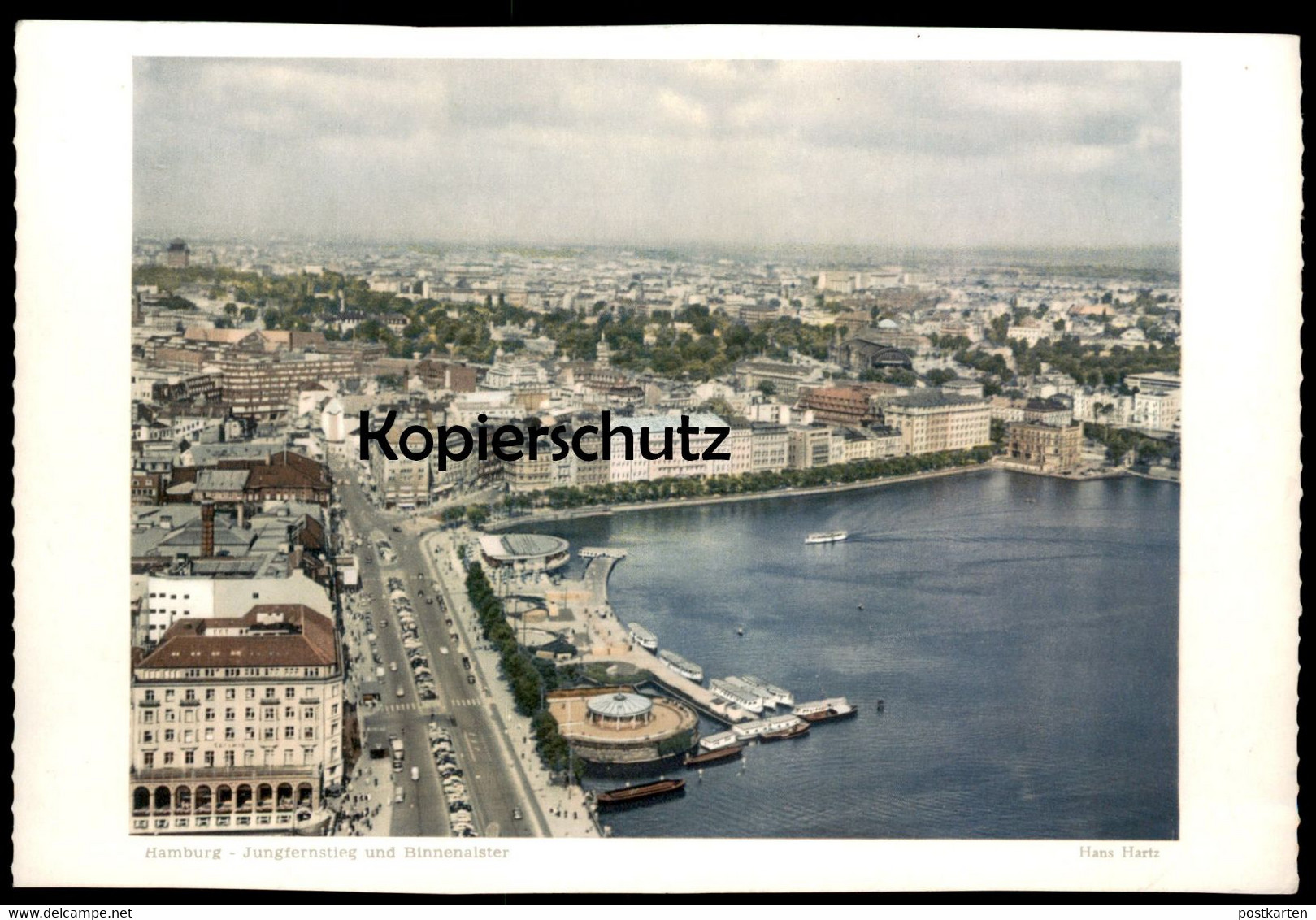 ÄLTERES FOTO HAMBURG HANS HARTZ JUNGFERNSTIEG UND BINNENALSTER Alster 19,5 Cm X 13,2 Cm Bild Photo - Orte