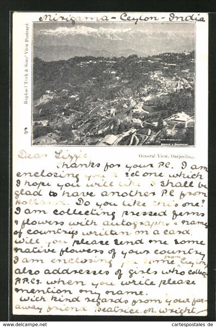 CPA Darjeeling, General View, Vue Générale - India