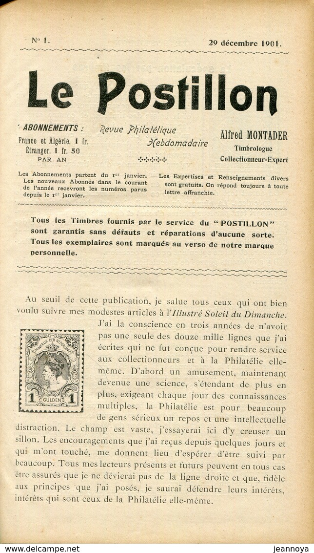 MONTADER A. - LE POSTILLON - 14 VOL. RELIÉS TOILE DU N° 1 LE 29/12/1901 AU N° 567 DE 12/1925 - COMPLET & UNIQUE AVEC EN - Französisch (bis 1940)