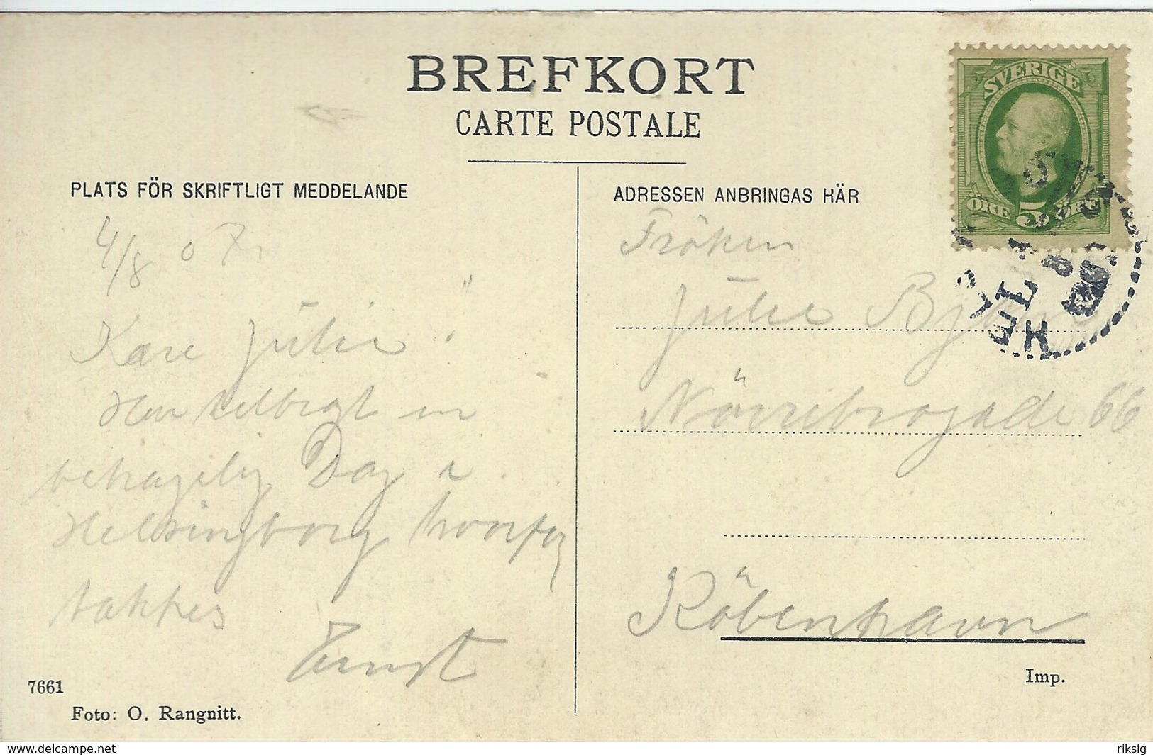 Helsingbord Rådhuset. Old Card. Sent To Denmark  Sweden.      S-4288 - Sweden