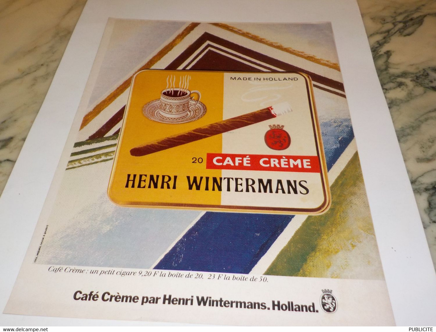 ANCIENNE PUBLICITE CIGARE CAFE CREME DE HENRI WINTERMANS 1979 - Autres & Non Classés