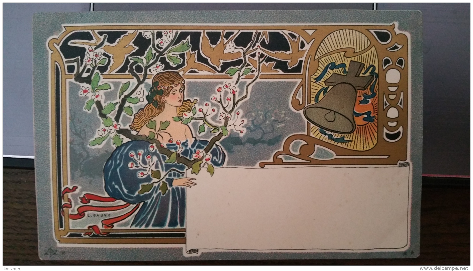 Illustrateur Leon Cauvy - Cloche - Style Art Nouveau - Autres & Non Classés