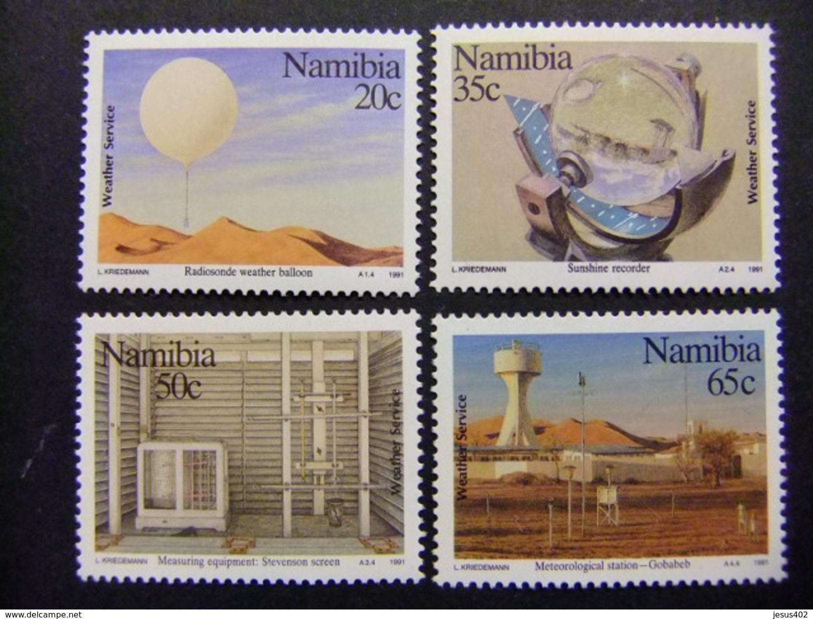 NAMIBIA NAMIBIE 1991 Centenario Del Servicio Meteorolögico Yvert  655 / 58 ** MNH - Namibia (1990- ...)