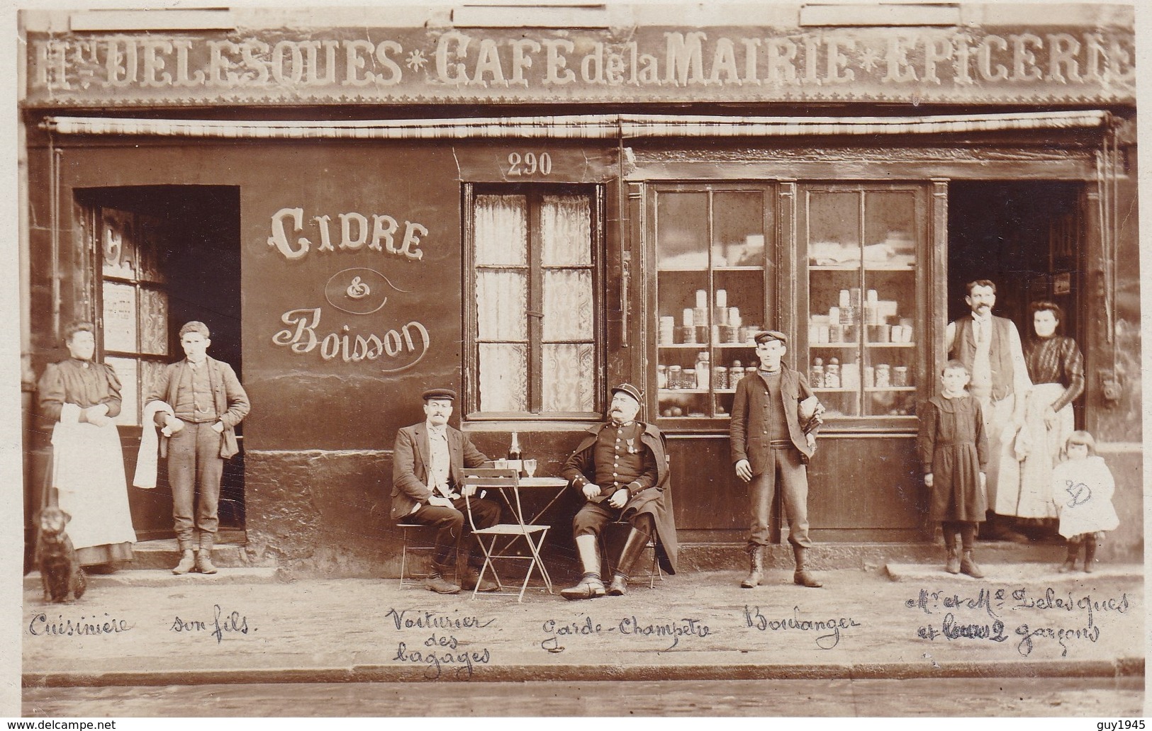 DEVILLE Les ROUEN  CARTE PHOTO  Devanture De Commerce Sur Le CAFE DE LA MAIRIE * EPICERIE (Plan Animé ) - Autres & Non Classés