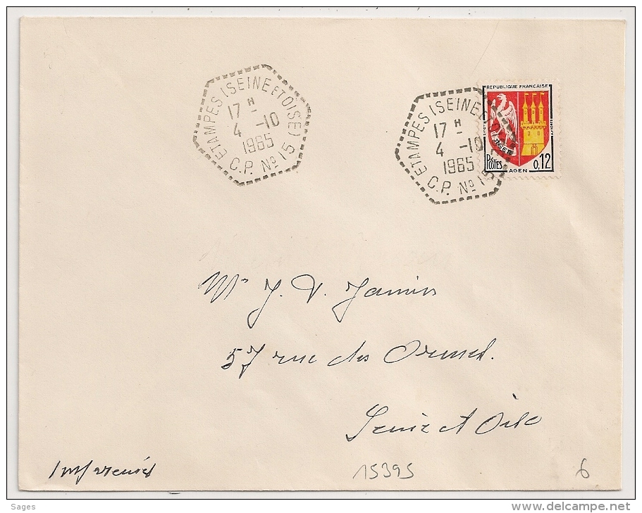 C.P. N°15 ETAMPES Seine Et Oise. Tarif Imprimés. Circuit Postal. - 1961-....