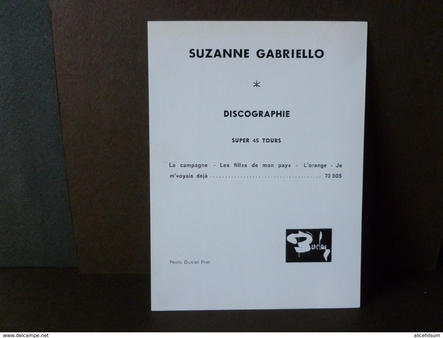 Photo Carte  Dédicacée  Originale Suzanne Gabriello - Chanteurs & Musiciens