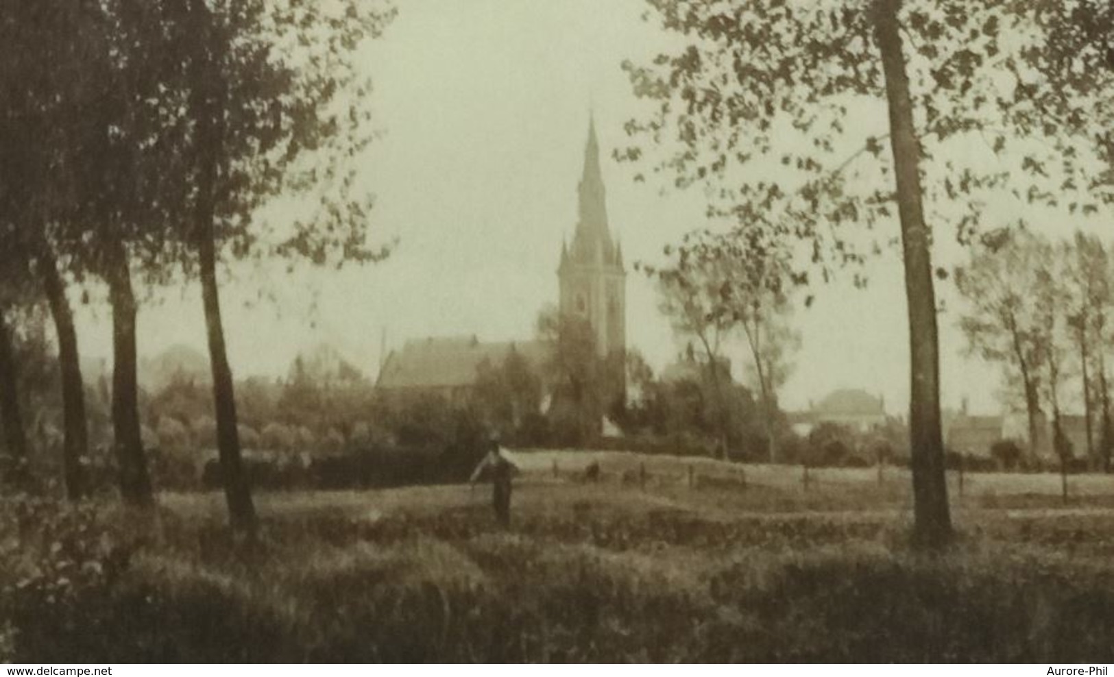 Quiévrain L'Eglise Vue De La Honnelle - Quievrain