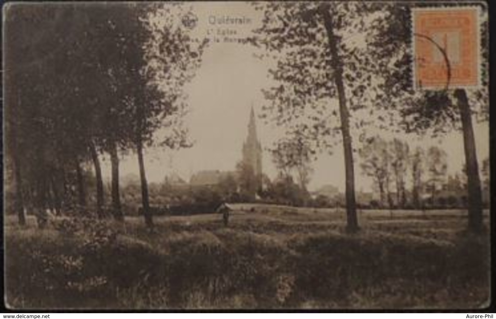 Quiévrain L'Eglise Vue De La Honnelle - Quievrain