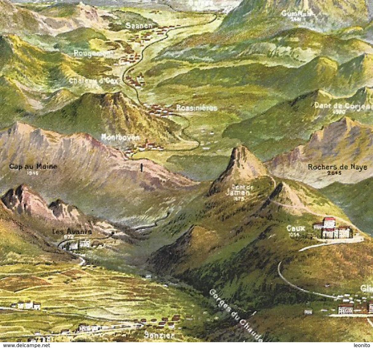 MONTREUX Oberland Chemin De Fer Montbovon Rossinières Rougemont Sonzier Caux.....ca. 1920 - Rossinière