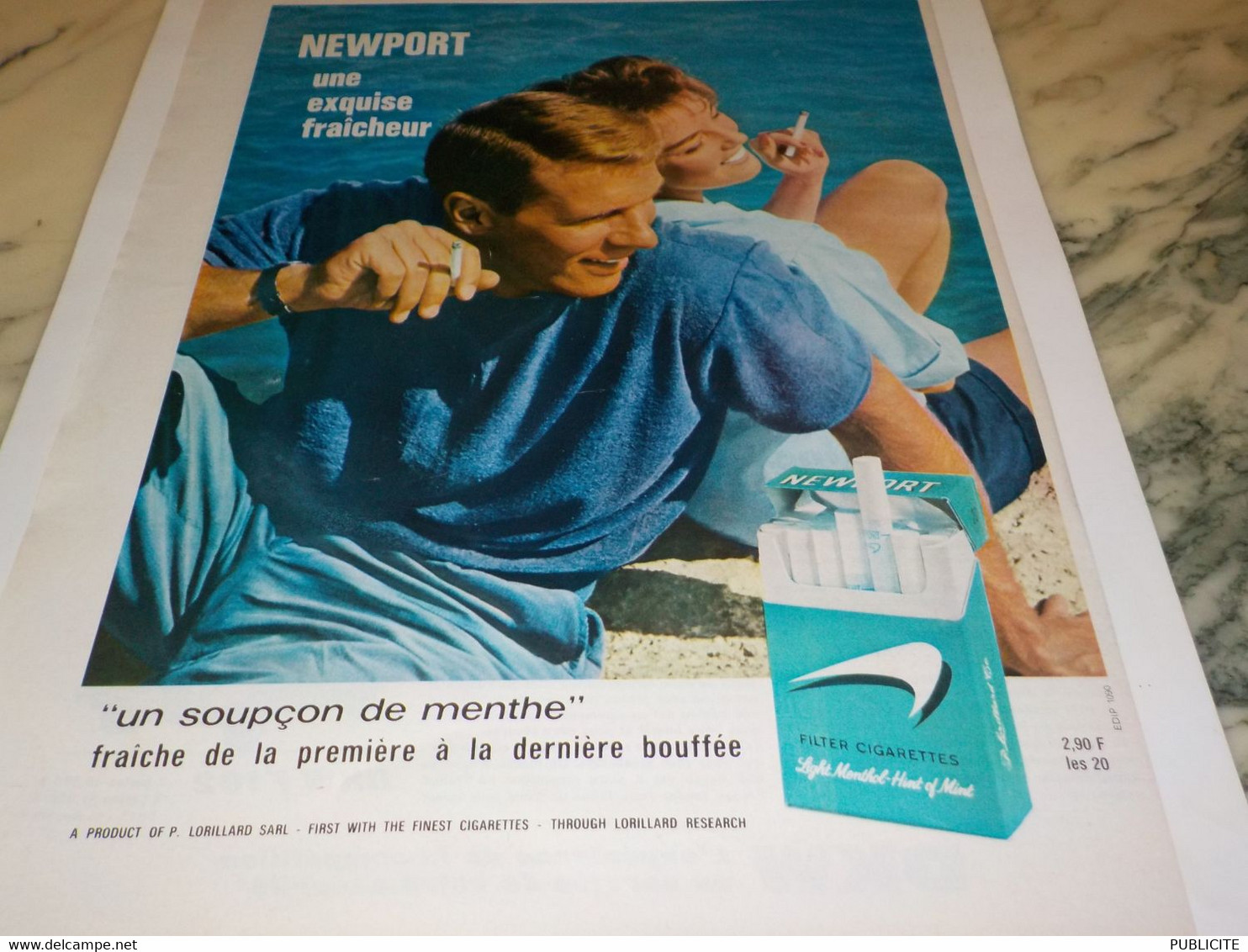 ANCIENNE PUBLICITE CIGARETTE  MENTHOLE NEWPORT 1965 - Autres & Non Classés