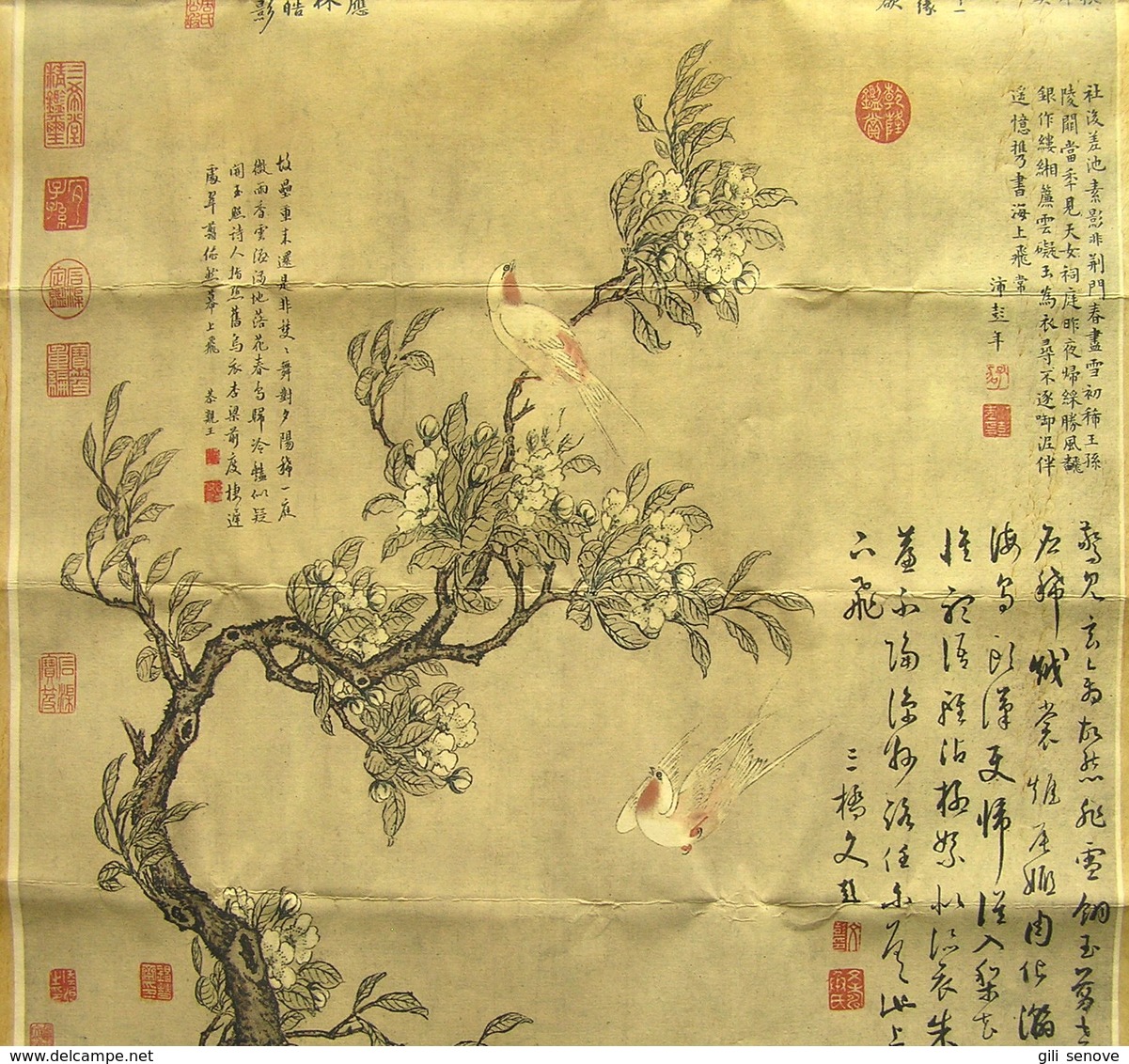 CHINESE MANUAL COLOURED DRAWING / PAINTING AND CALLIGRAPHY - Asian Art