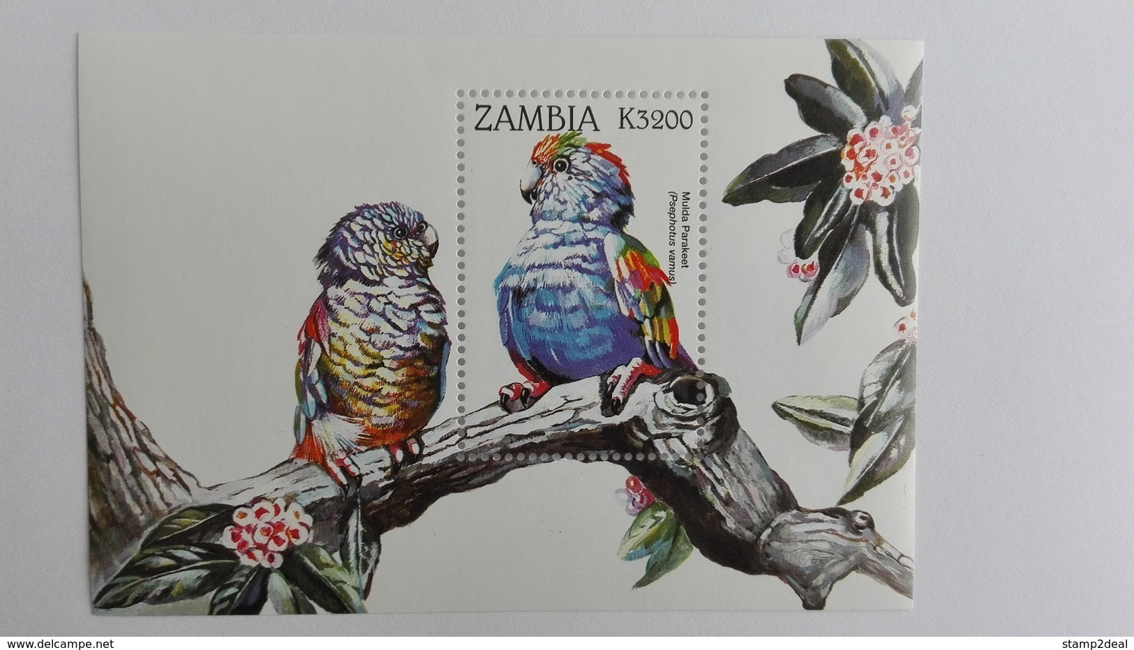 Zambia 1998** Bl.41. Parrots MNH [12;88] - Autres & Non Classés