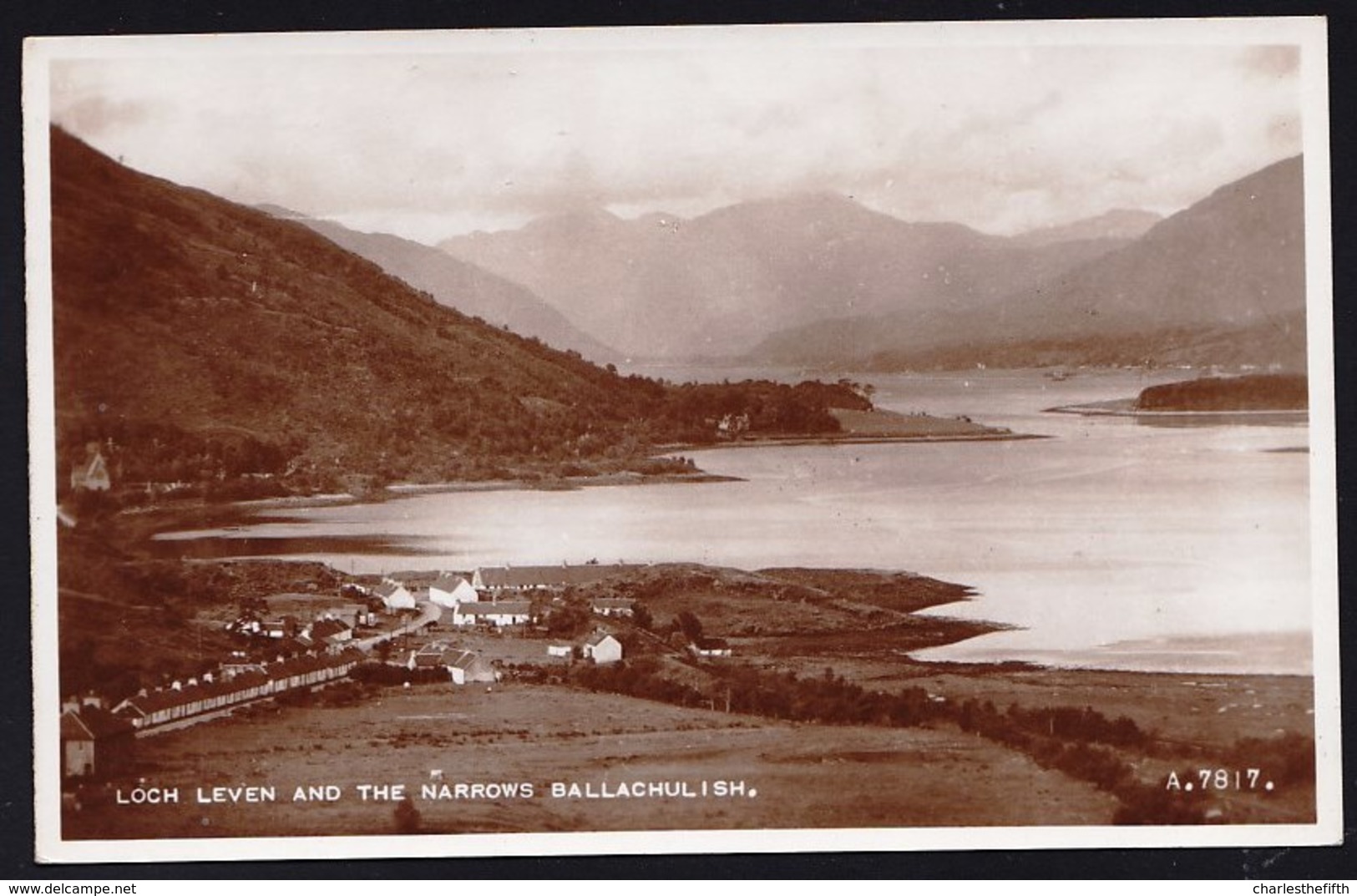 RARE PHOTO CARD ! ** LOCH LEVEN AND THE NARROWS BALLACHULISH ** - Valentine's Post Card - Not Used ! - Kinross-shire