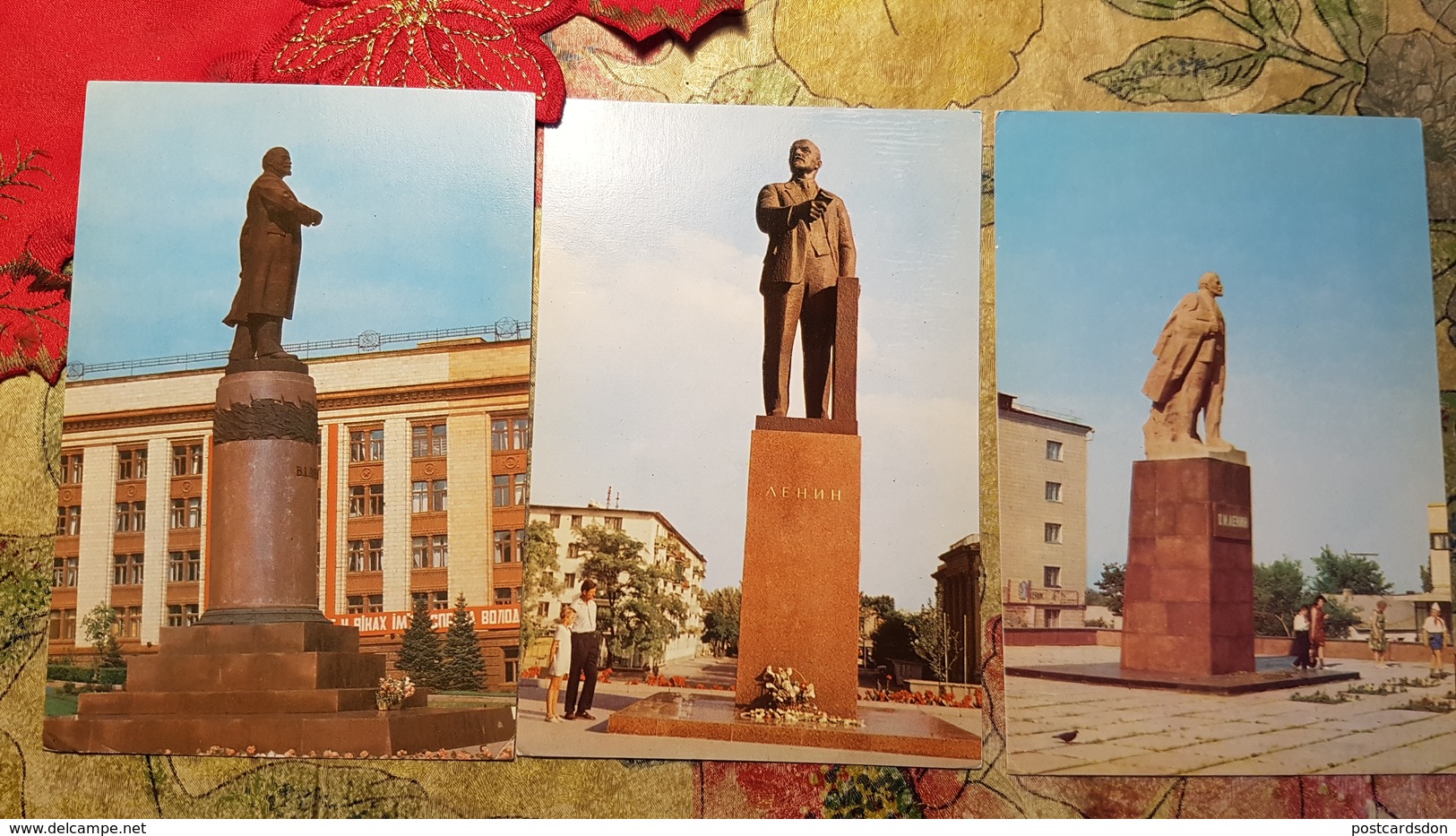 11 PCs Set - Ukraine. LENIN MONUMENTS. OLD USSR PC  - 1973 - Lenin Monument (demolished) - Monuments