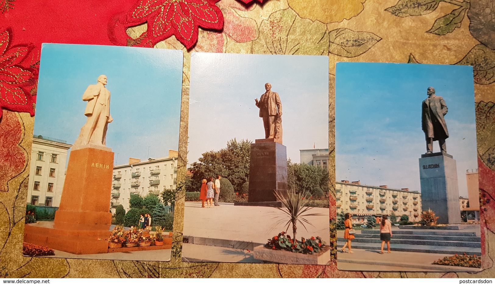 11 PCs Set - Ukraine. LENIN MONUMENTS. OLD USSR PC  - 1973 - Lenin Monument (demolished) - Monuments