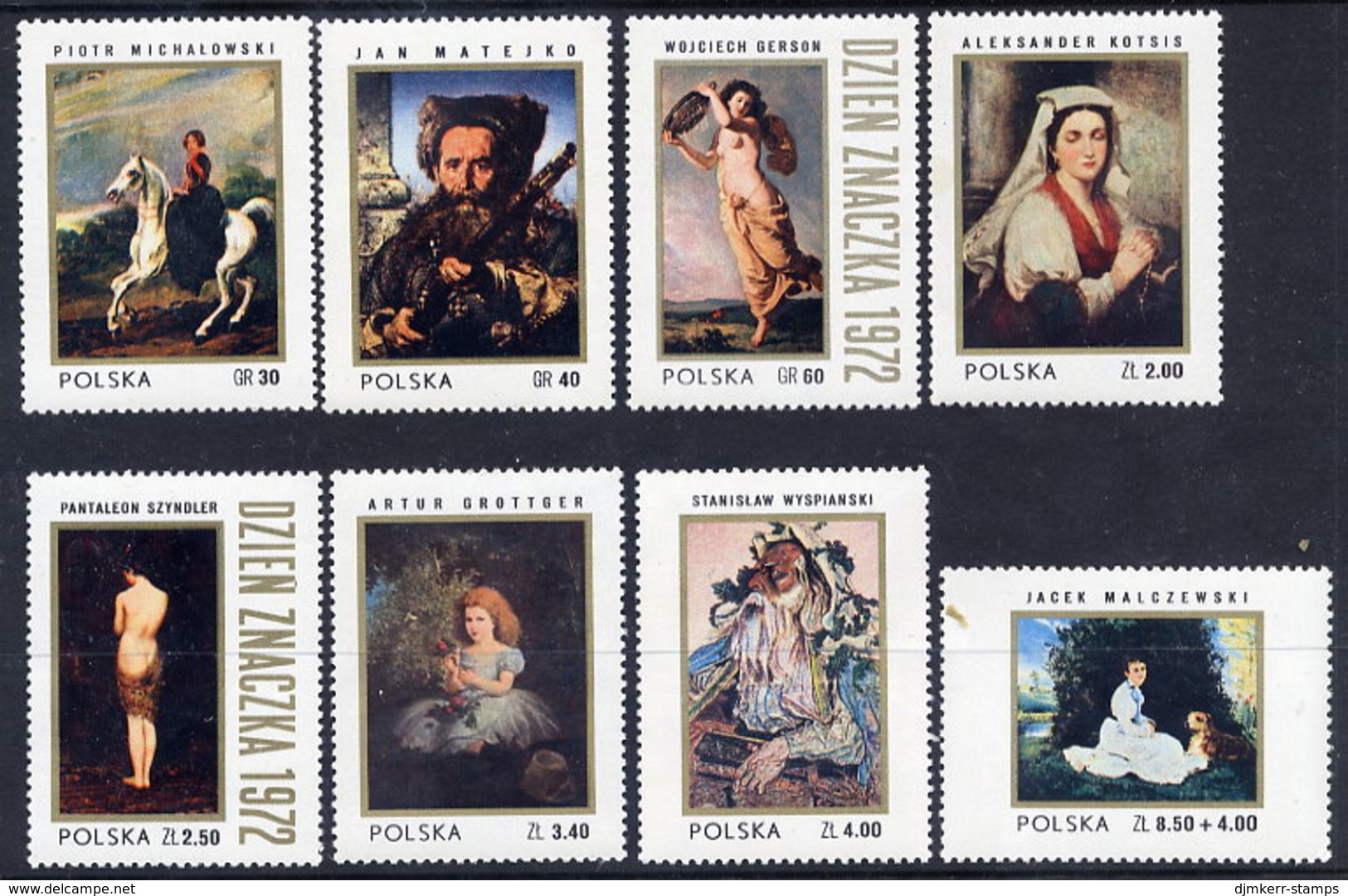 POLAND 1972 Polish Paintings And Stamp Day MNH / **. Michel 2187-94 - Ungebraucht